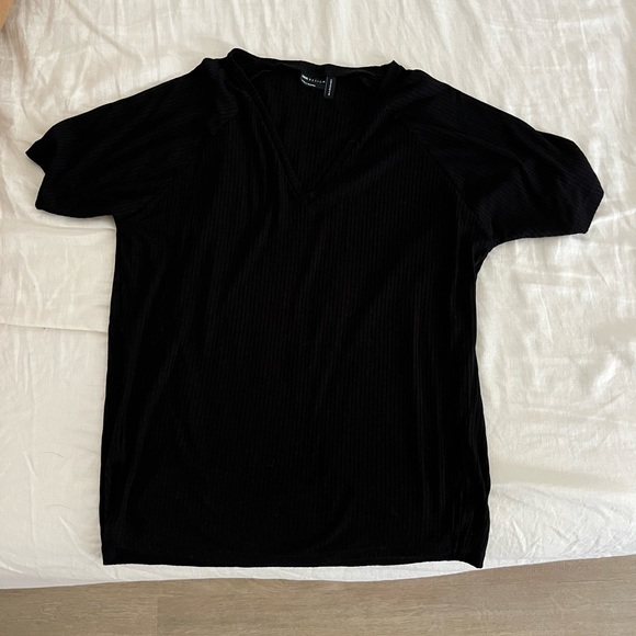 ASOS Ribbed V Neck Tee - Picture 3 of 5